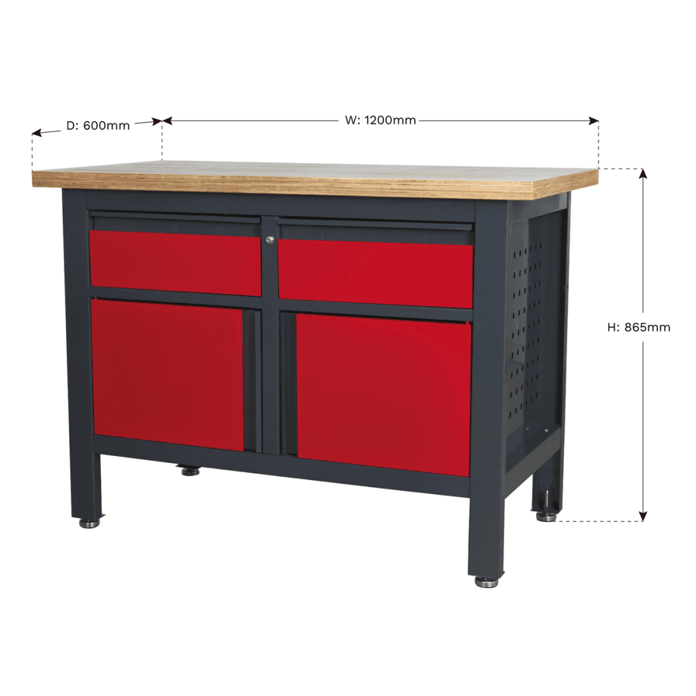 Workstation with 2 Drawers & 2 Cupboards Model No.-21766
