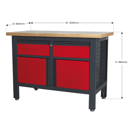 Workstation with 2 Drawers & 2 Cupboards Model No.-21766