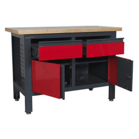 Workstation with 2 Drawers & 2 Cupboards Model No.-21766