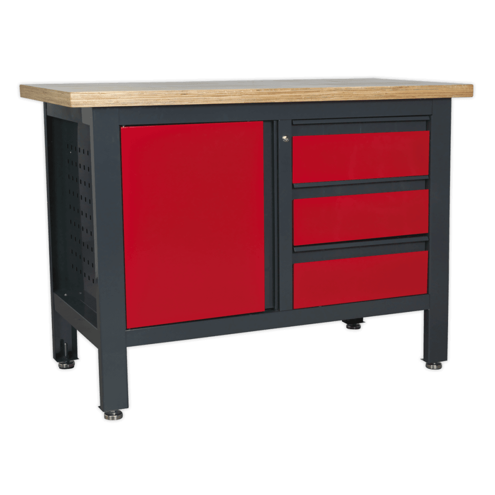 Workstation with 3 Drawers & Cupboard Model No.-21767