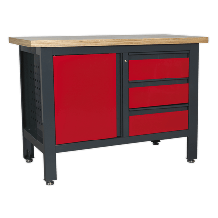 Workstation with 3 Drawers & Cupboard Model No.-21767