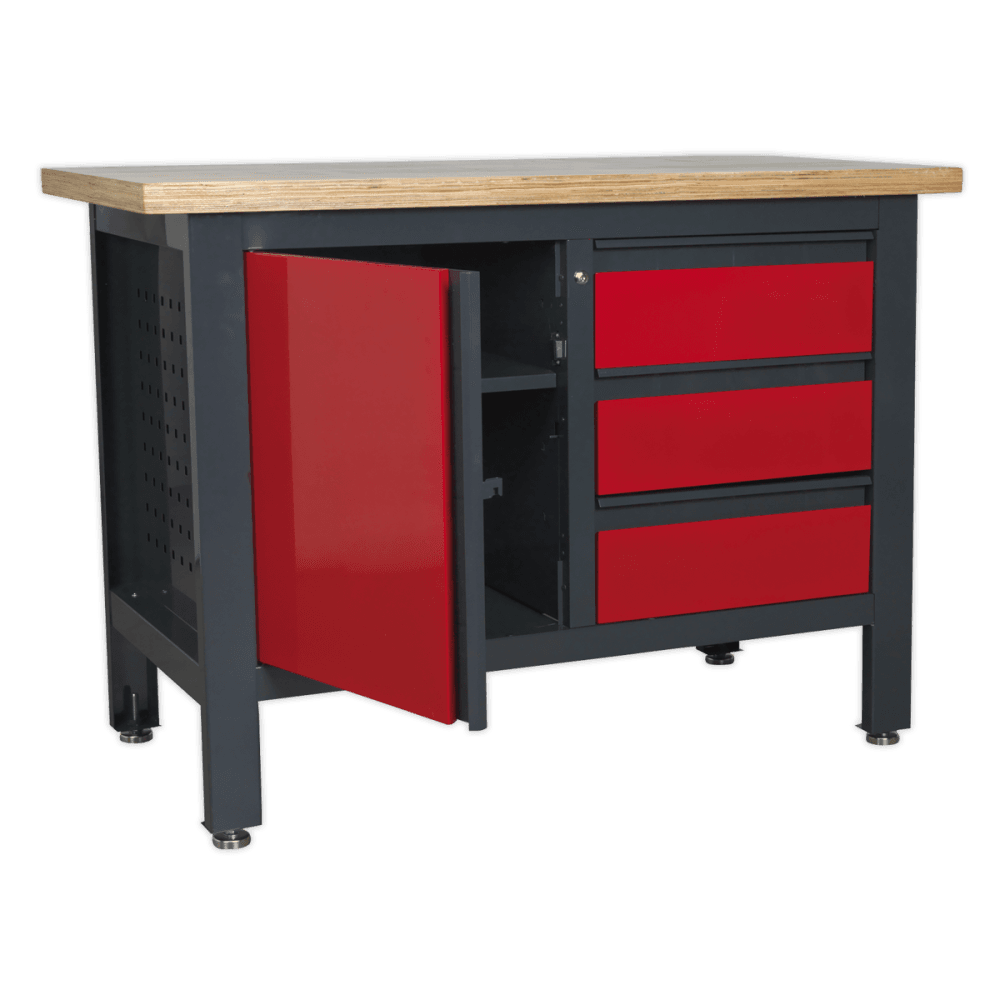 Workstation with 3 Drawers & Cupboard Model No.-21767