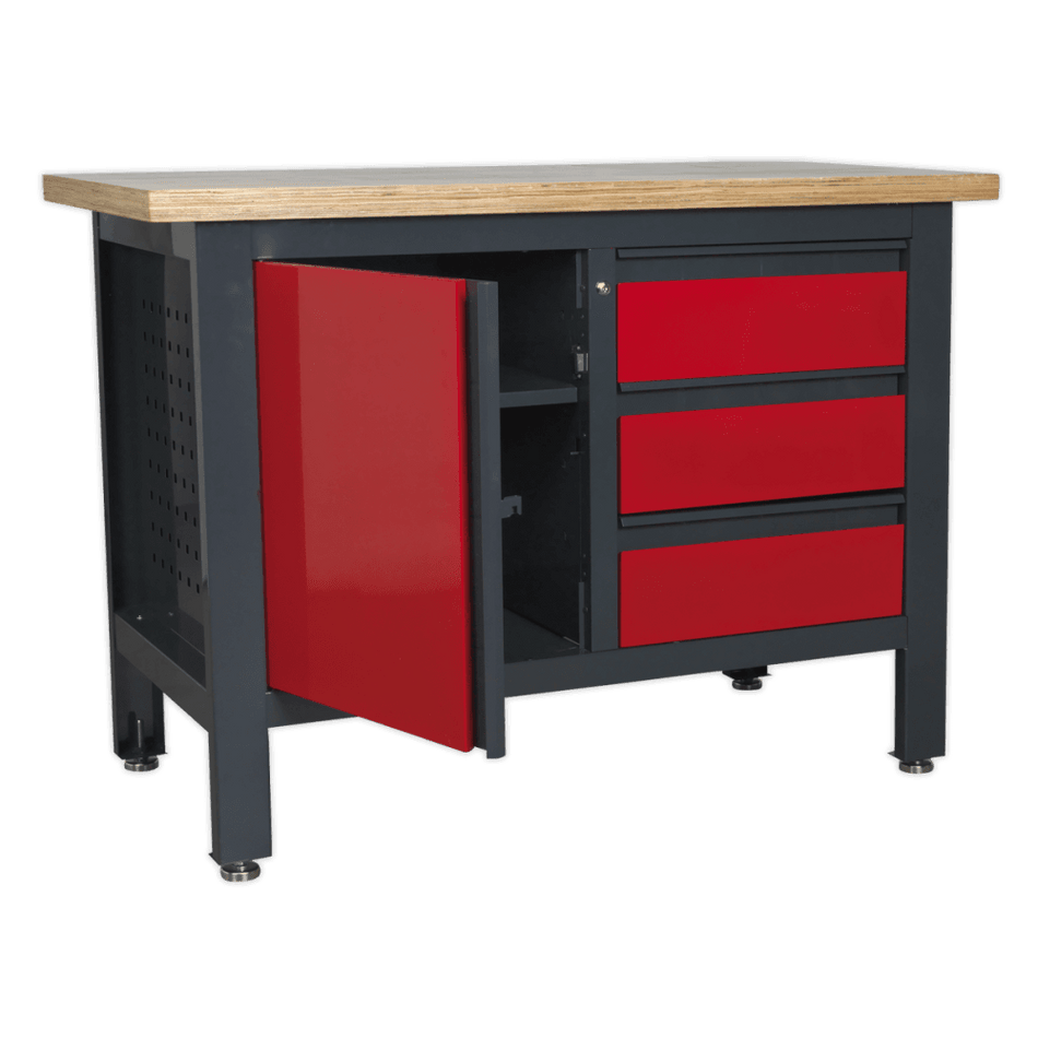 Workstation with 3 Drawers & Cupboard Model No.-21767