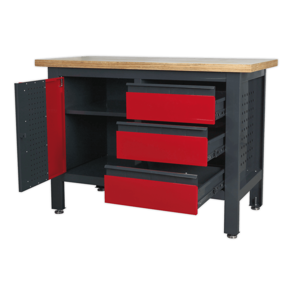 Workstation with 3 Drawers & Cupboard Model No.-21767
