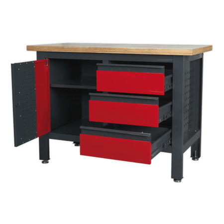 Workstation with 3 Drawers & Cupboard Model No.-21767