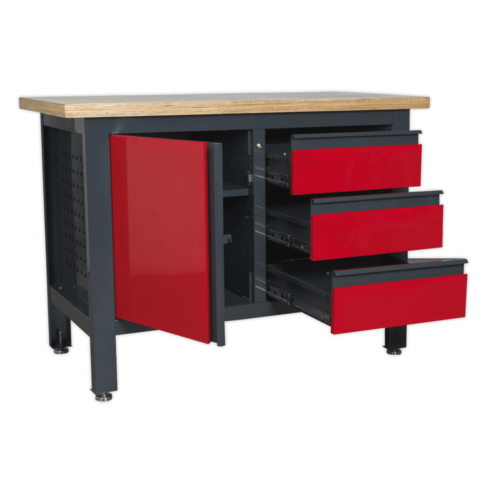 Workstation with 3 Drawers & Cupboard Model No.-21767