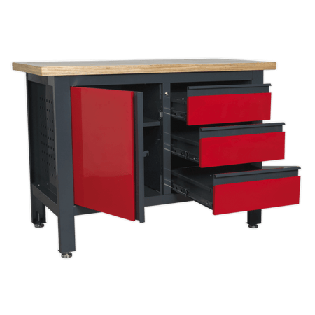 Workstation with 3 Drawers & Cupboard Model No.-21767
