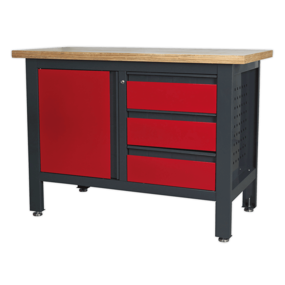 Workstation with 3 Drawers & Cupboard Model No.-21767