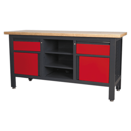 Workstation with 2 Drawers, 2 Cupboards & Open Storage Model No.-21768