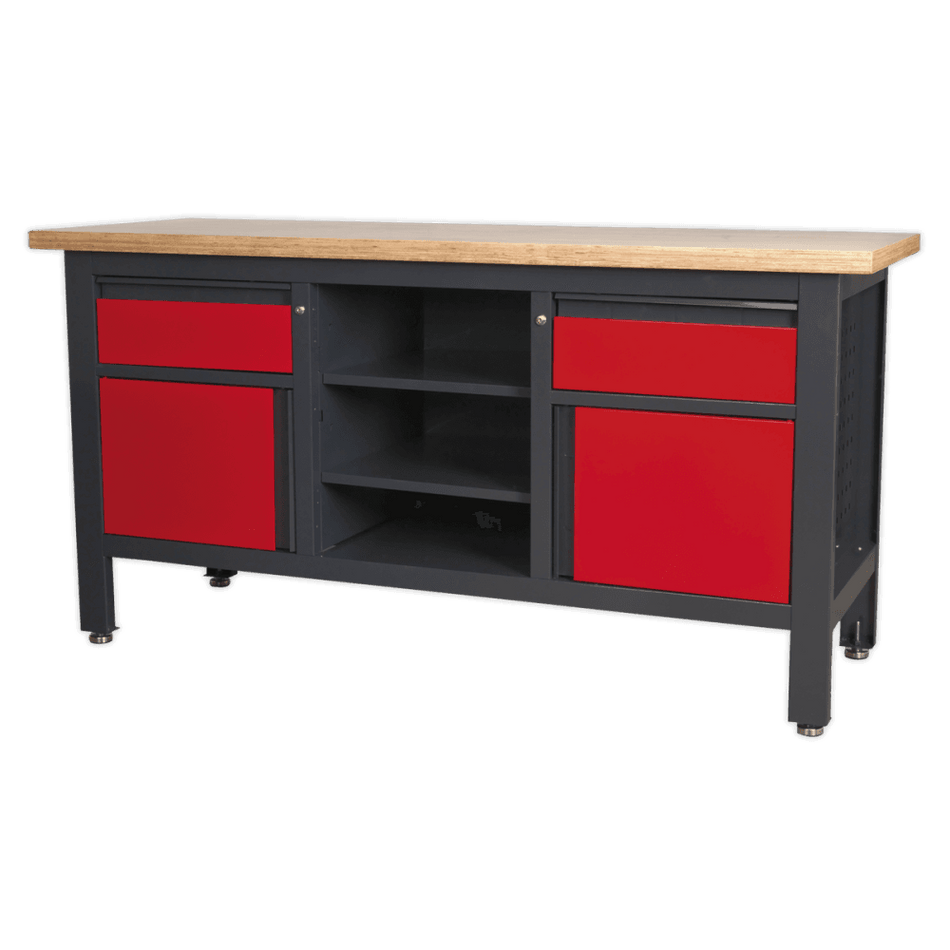 Workstation with 2 Drawers, 2 Cupboards & Open Storage Model No.-21768