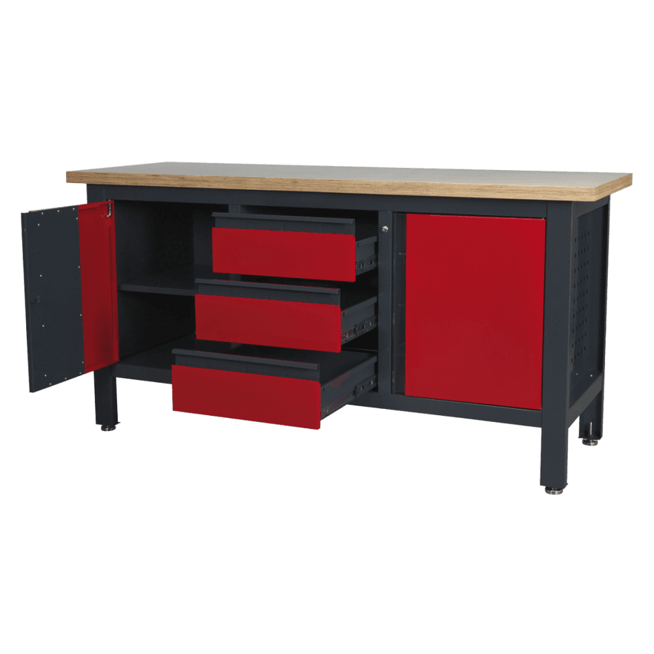 Workstation with 3 Drawers & 2 Cupboards Model No.-21770
