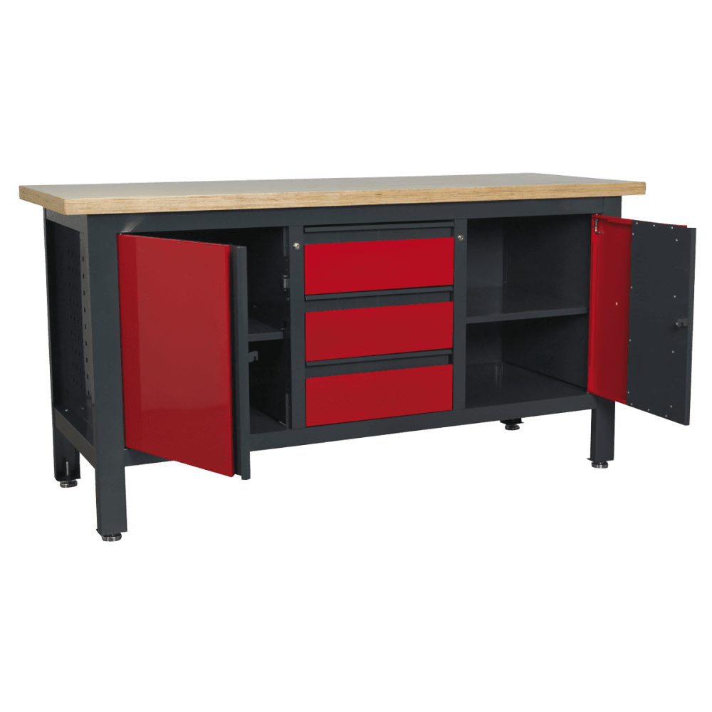 Workstation with 3 Drawers & 2 Cupboards Model No.-21770