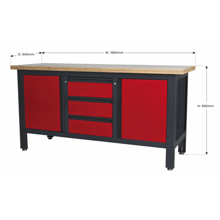 Workstation with 3 Drawers & 2 Cupboards Model No.-21770