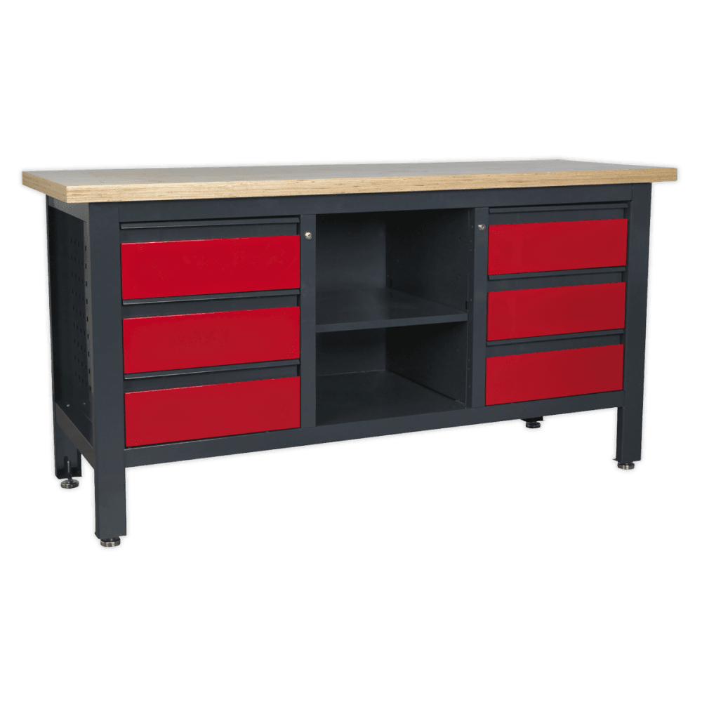 Workstation with 6 Drawers & Open Storage Model No.-21771