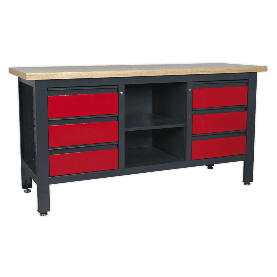 Workstation with 6 Drawers & Open Storage Model No.-21771