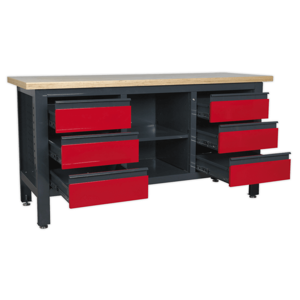 Workstation with 6 Drawers & Open Storage Model No.-21771