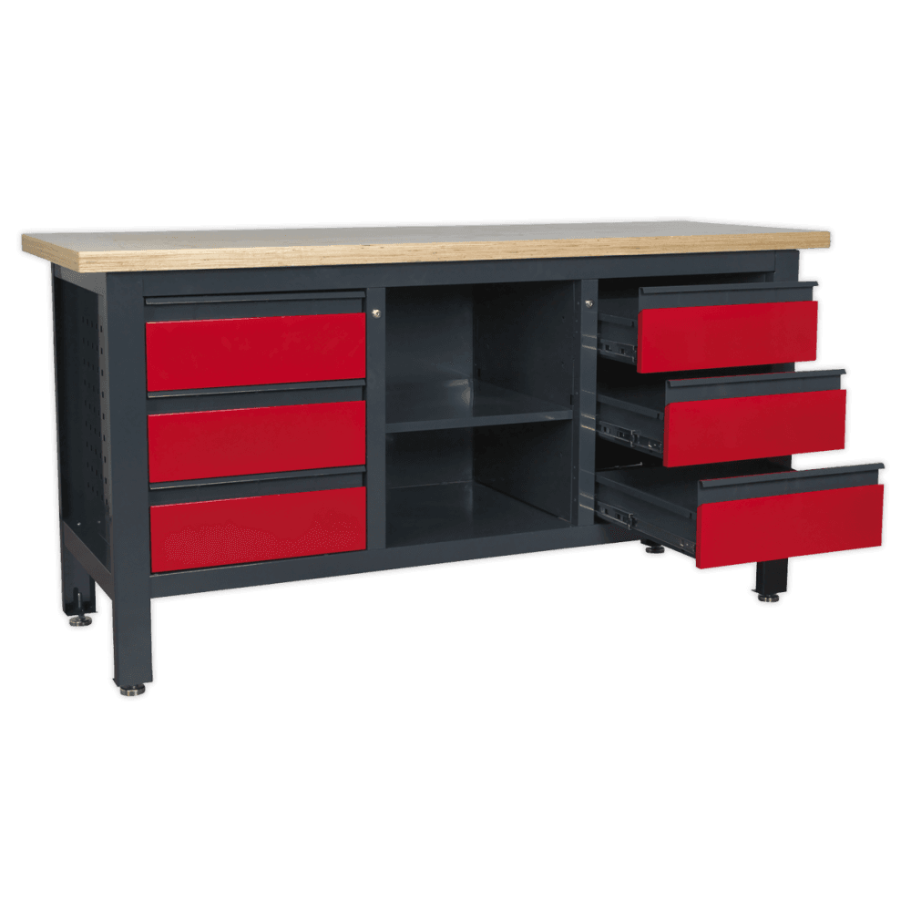 Workstation with 6 Drawers & Open Storage Model No.-21771