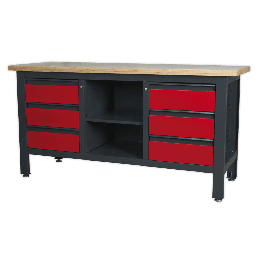 Workstation with 6 Drawers & Open Storage Model No.-21771