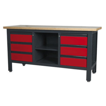 Workstation with 6 Drawers & Open Storage Model No.-21771
