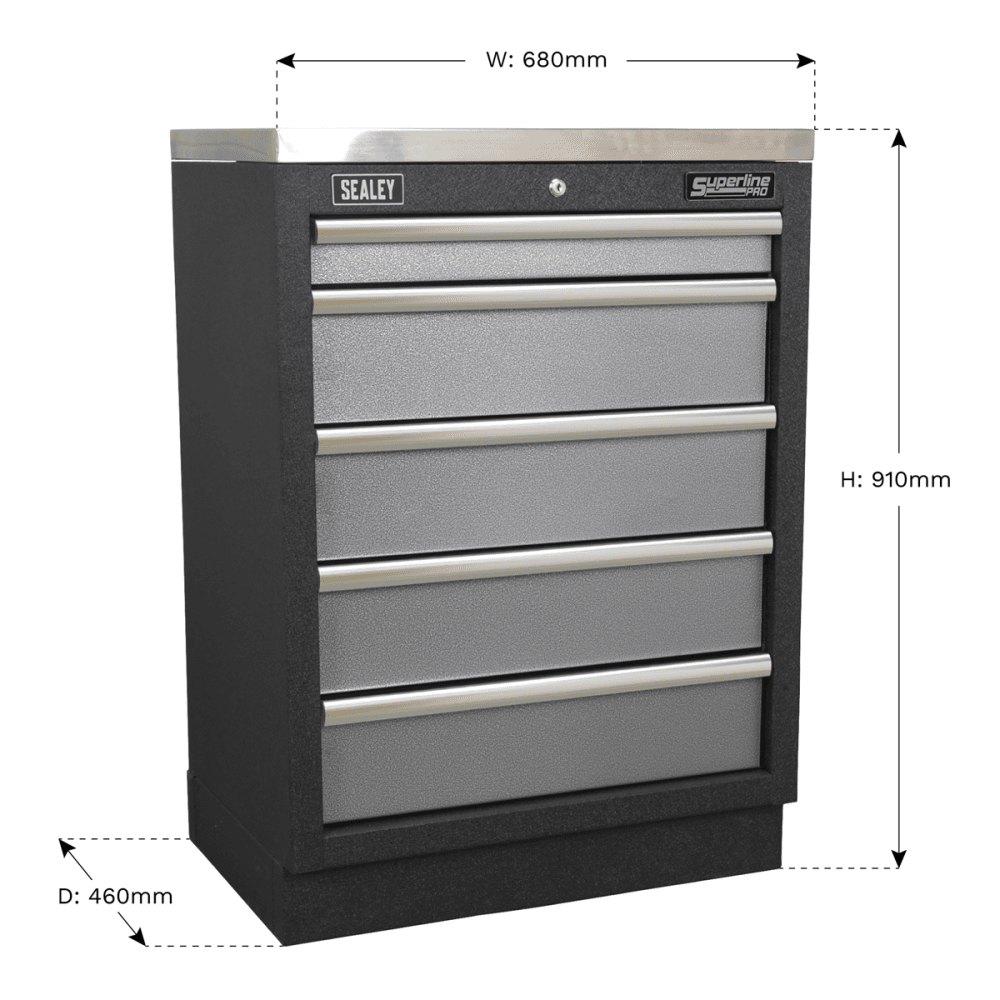 Modular 5 Drawer Cabinet 680mm Model No.-21794