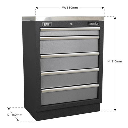 Modular 5 Drawer Cabinet 680mm Model No.-21794