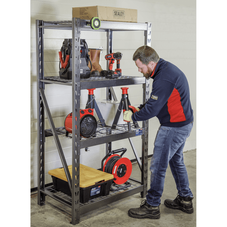 Heavy-Duty Racking Unit with 4 Mesh Shelves 640kg Capacity Per Level 978mm Model No.-21834