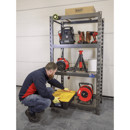 Heavy-Duty Racking Unit with 4 Mesh Shelves 640kg Capacity Per Level 978mm Model No.-21834
