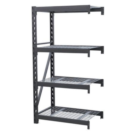 Heavy-Duty Racking Extension Pack with 4 Mesh Shelves 640kg Capacity Per Level Model No.-21835