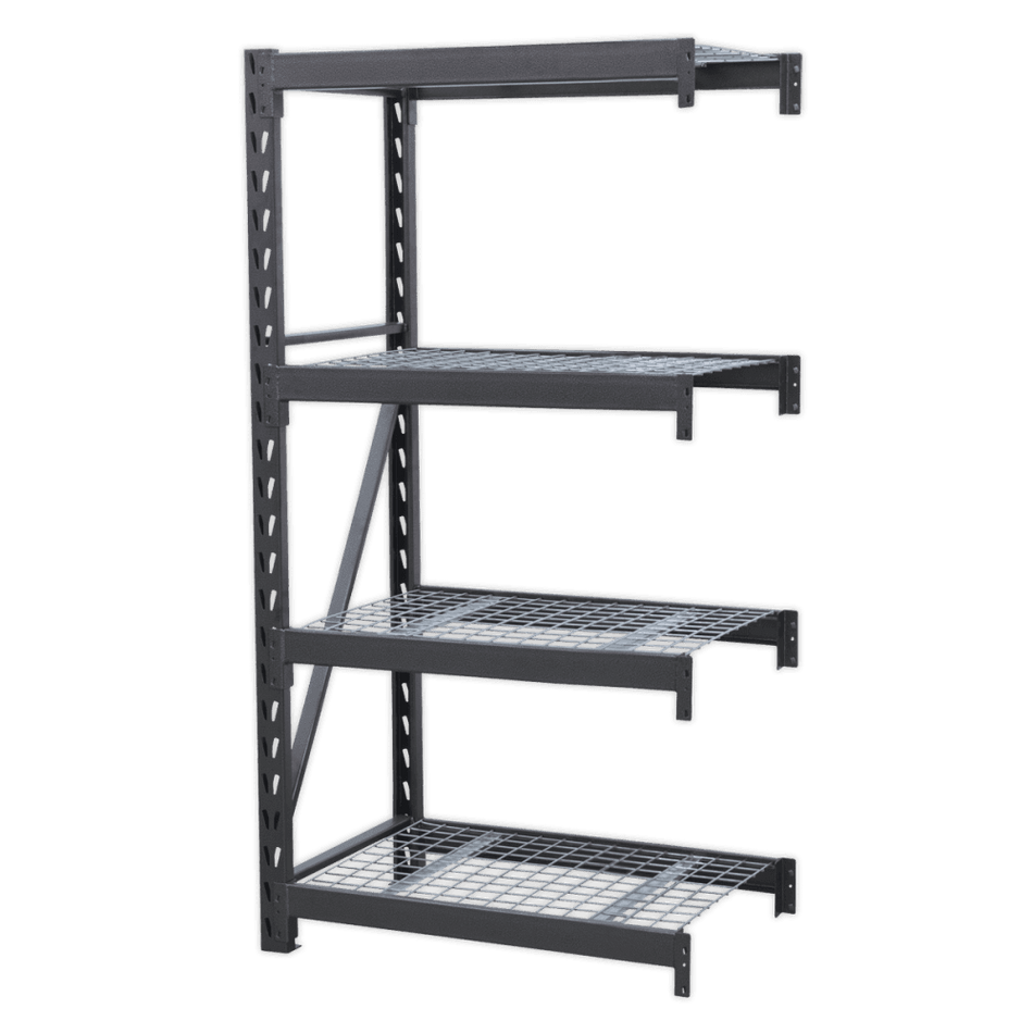 Heavy-Duty Racking Extension Pack with 4 Mesh Shelves 640kg Capacity Per Level Model No.-21835