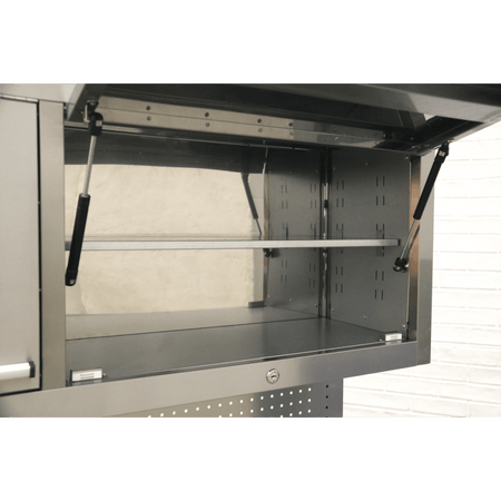 Mobile Stainless Steel Tool Cabinet 10 Drawer with Backboard & 2 Wall Cupboards Model No.-21900