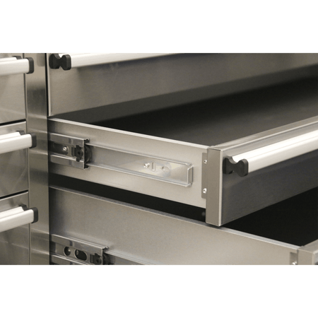 Mobile Stainless Steel Tool Cabinet 10 Drawer with Backboard & 2 Wall Cupboards Model No.-21900