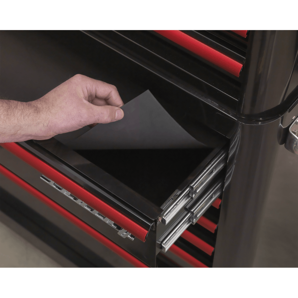 Rollcab 4 Drawer Retro Style- Black with Red Anodised Drawer Pulls Model No.-21922