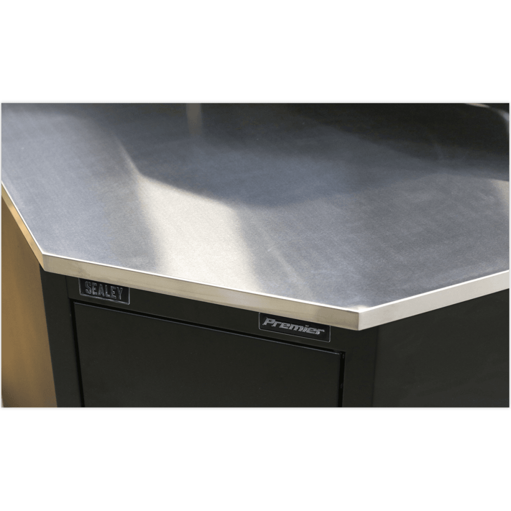 Stainless Steel Corner Worktop 930mm Model No.-21932