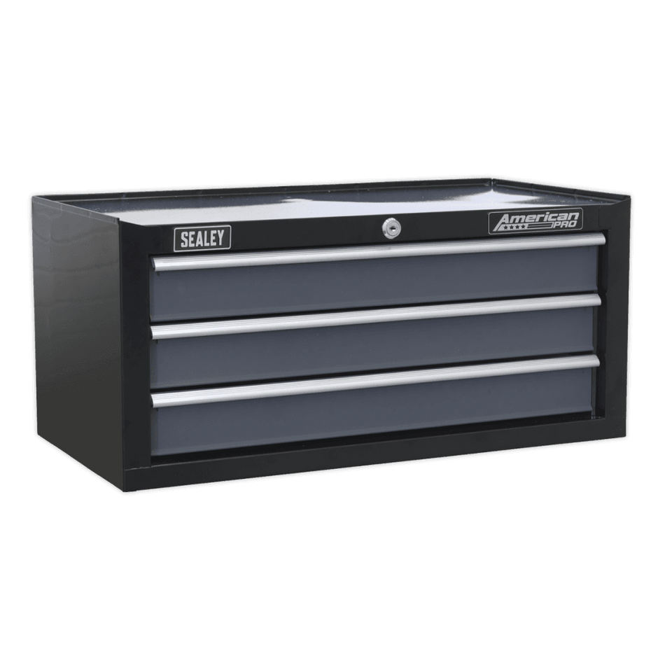 Mid-Box 3 Drawer with Ball Bearing Runners - Black/Grey Model No.-22027
