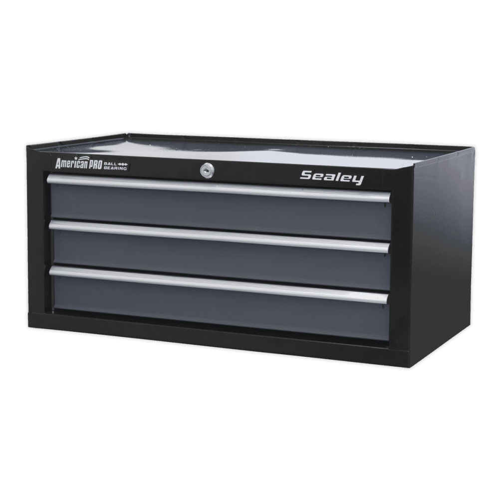 Mid-Box 3 Drawer with Ball Bearing Runners - Black/Grey Model No.-22027