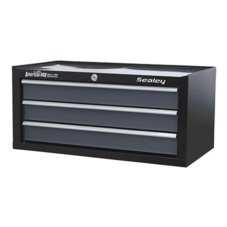 Mid-Box 3 Drawer with Ball Bearing Runners - Black/Grey Model No.-22027
