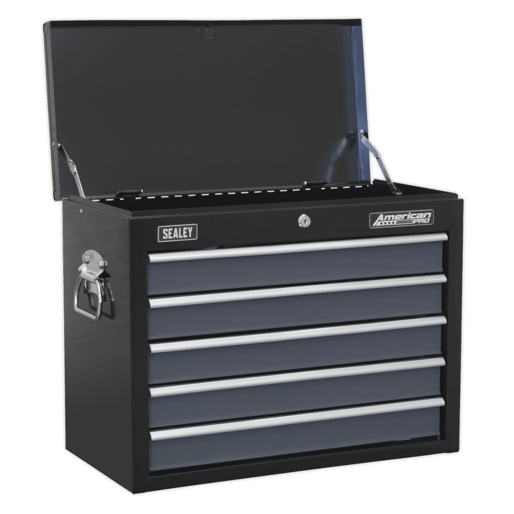 Topchest 5 Drawer with Ball Bearing Runners - Black/Grey Model No.-22028