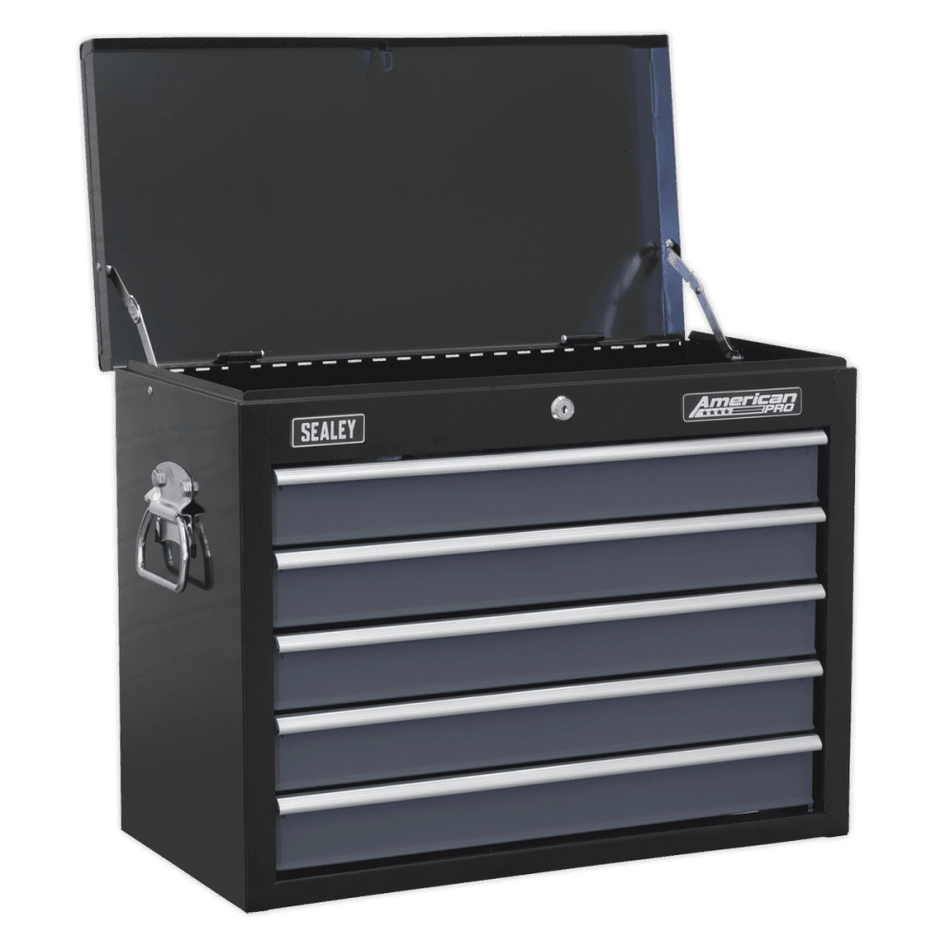 Topchest 5 Drawer with Ball Bearing Runners - Black/Grey Model No.-22028