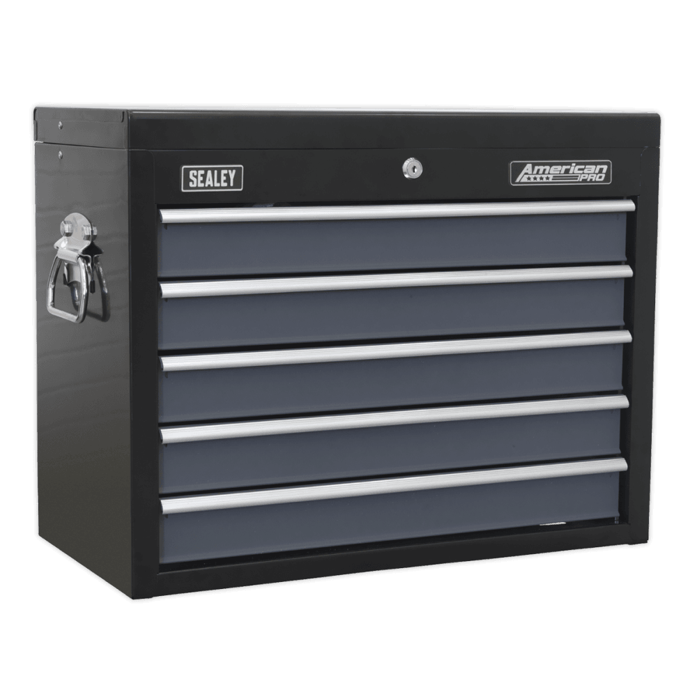 Topchest 5 Drawer with Ball Bearing Runners - Black/Grey Model No.-22028