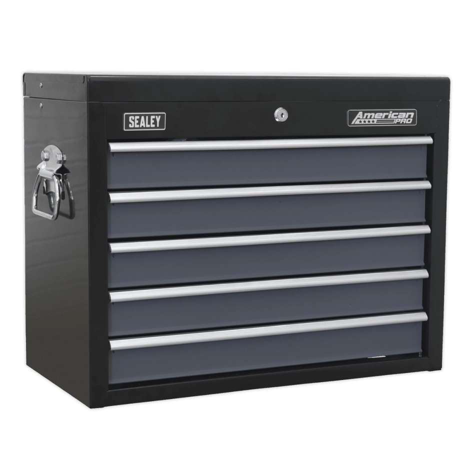 Topchest 5 Drawer with Ball Bearing Runners - Black/Grey Model No.-22028