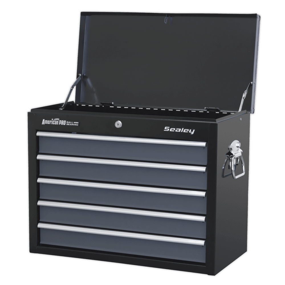 Topchest 5 Drawer with Ball Bearing Runners - Black/Grey Model No.-22028