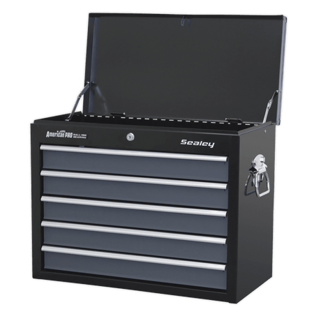 Topchest 5 Drawer with Ball Bearing Runners - Black/Grey Model No.-22028