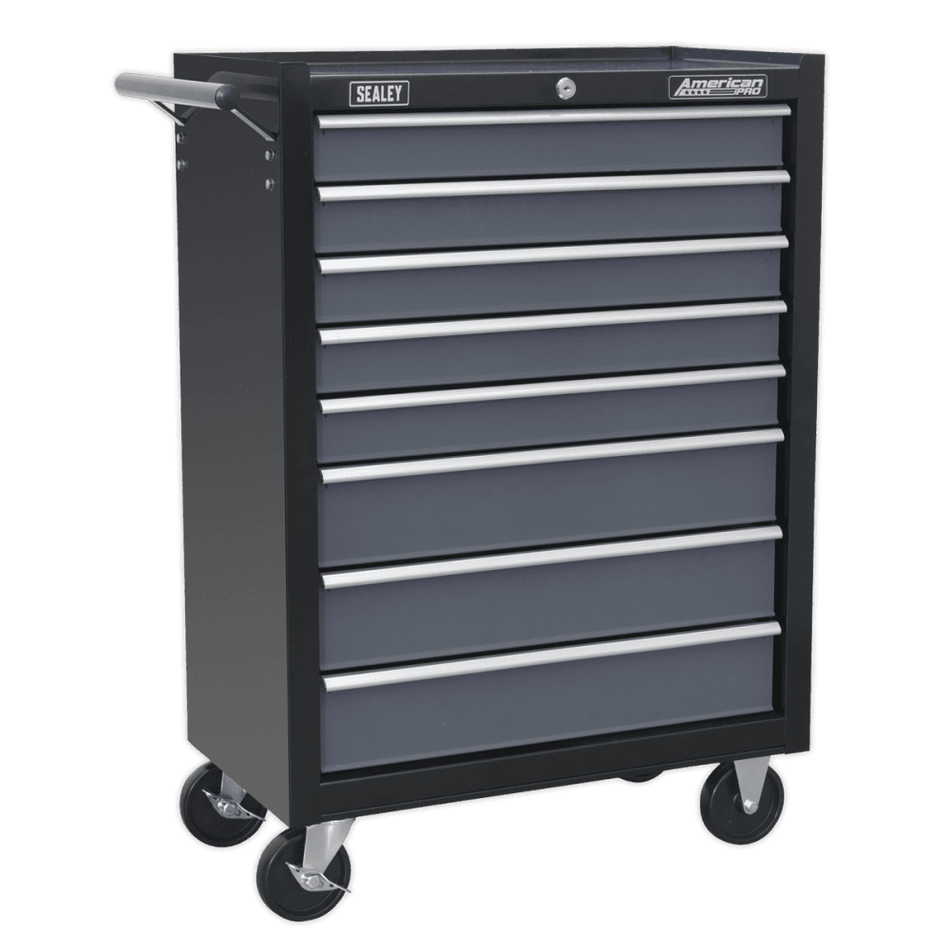 Rollcab 8 Drawer with Ball Bearing Runners - Black/Grey Model No.-22029