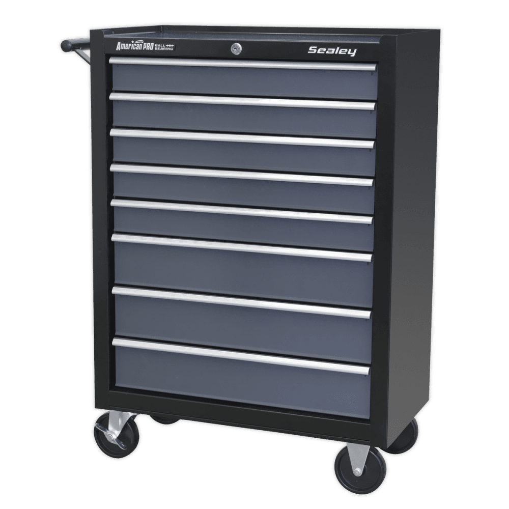 Rollcab 8 Drawer with Ball Bearing Runners - Black/Grey Model No.-22029