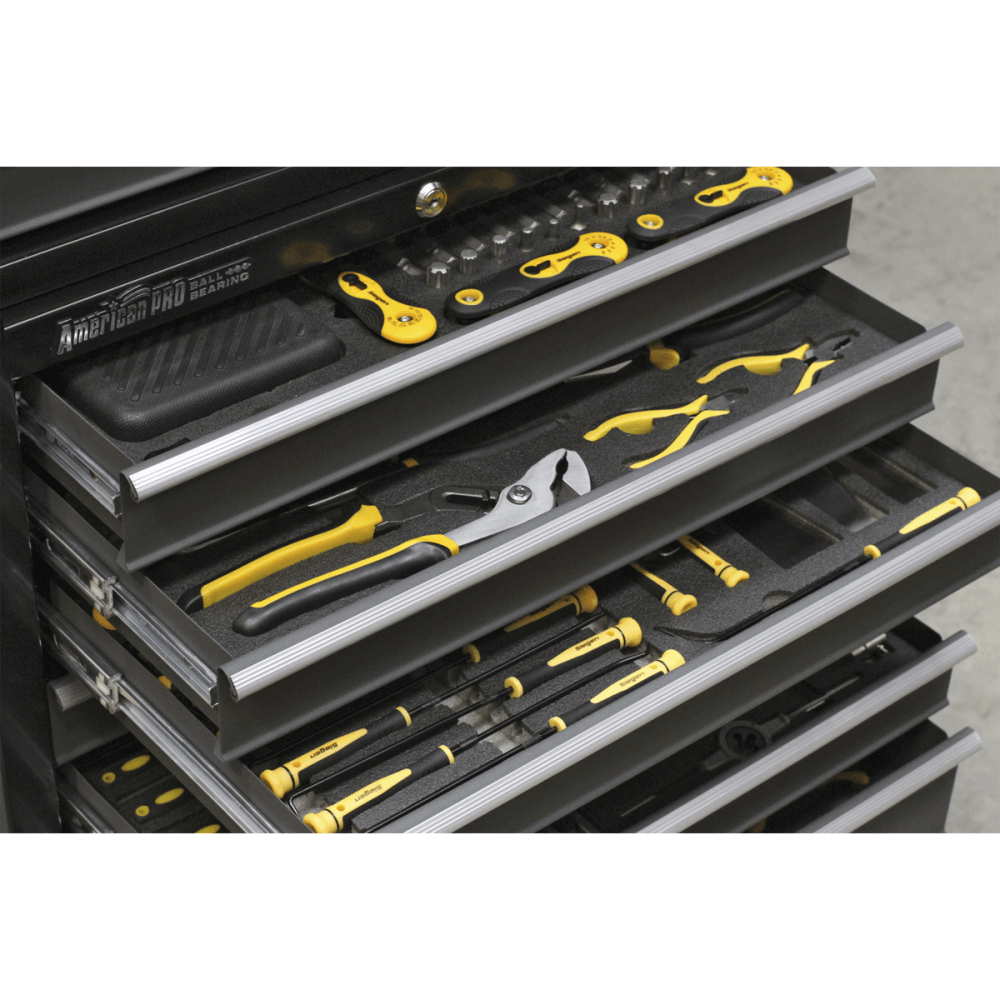 Rollcab 8 Drawer with Ball Bearing Runners - Black/Grey Model No.-22029