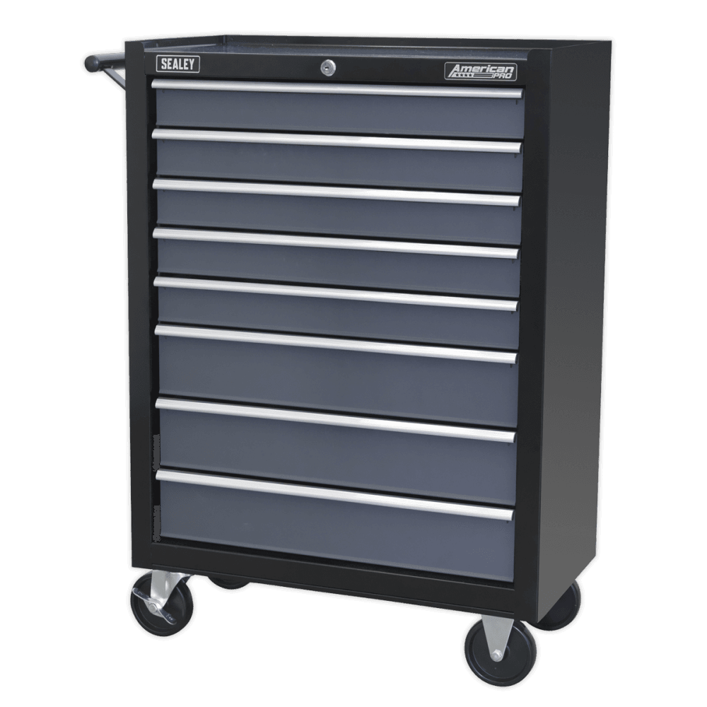 Rollcab 8 Drawer with Ball Bearing Runners - Black/Grey Model No.-22029