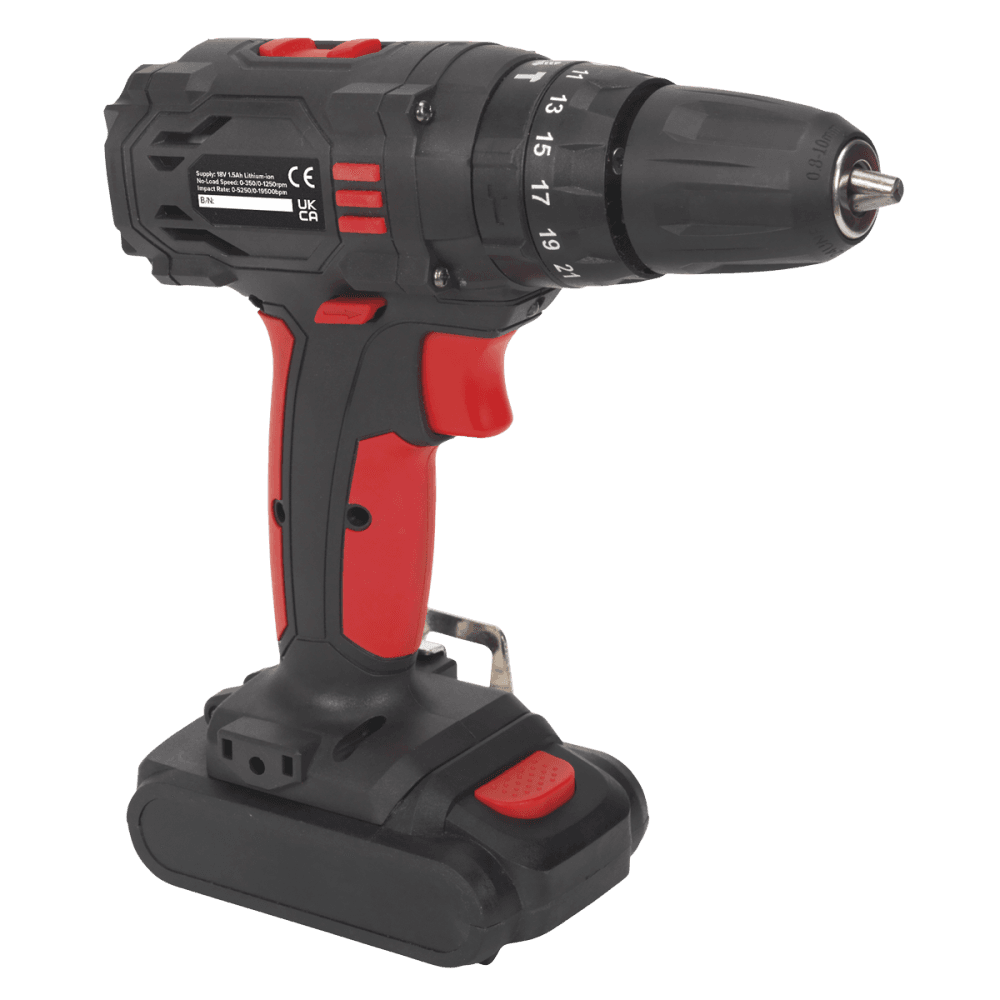 Cordless Lithium-ion 10mm Hammer Drill/Driver 18V 1.5Ah 2-Speed - Fast Charger Model No.-21978