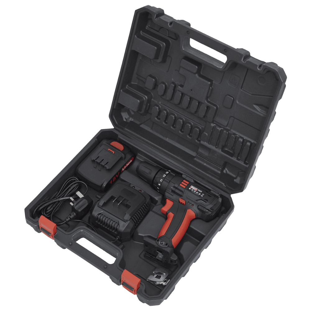 Cordless Lithium-ion 10mm Hammer Drill/Driver 18V 1.5Ah 2-Speed - Fast Charger Model No.-21978