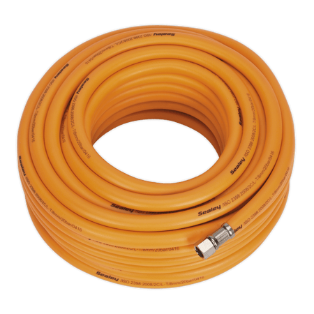 High-Visibility Hybrid Air Hose with 1/4"BSP Unions 20m x 8mm : Model No.-21937