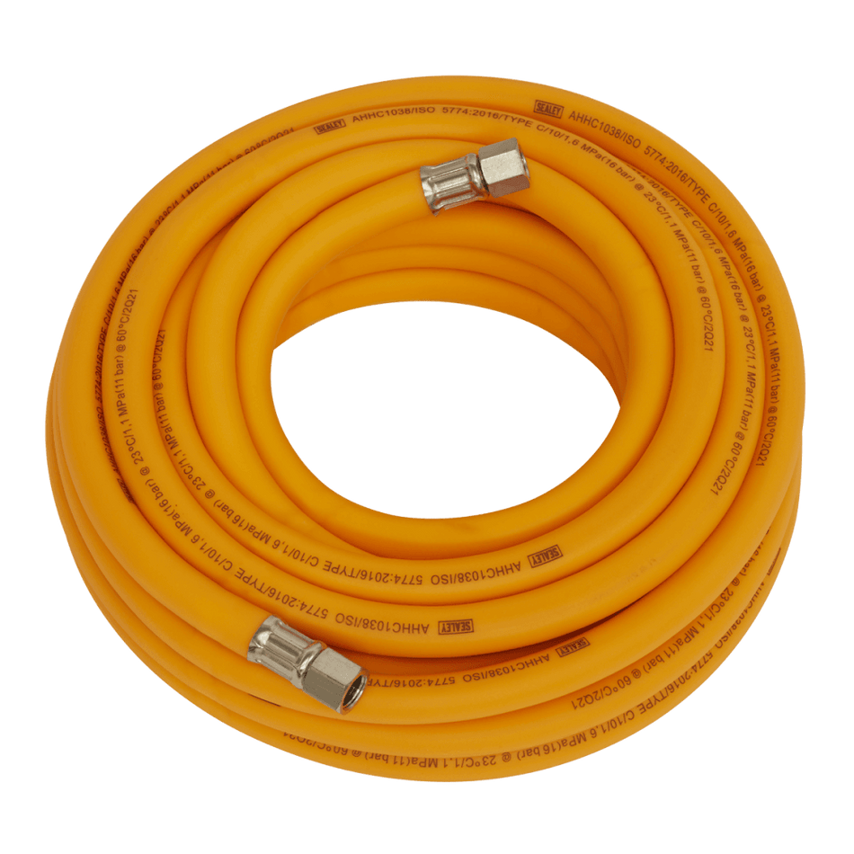 High-Visibility Hybrid Air Hose with 1/4"BSP Unions 10m x 10mm : Model No.-21938